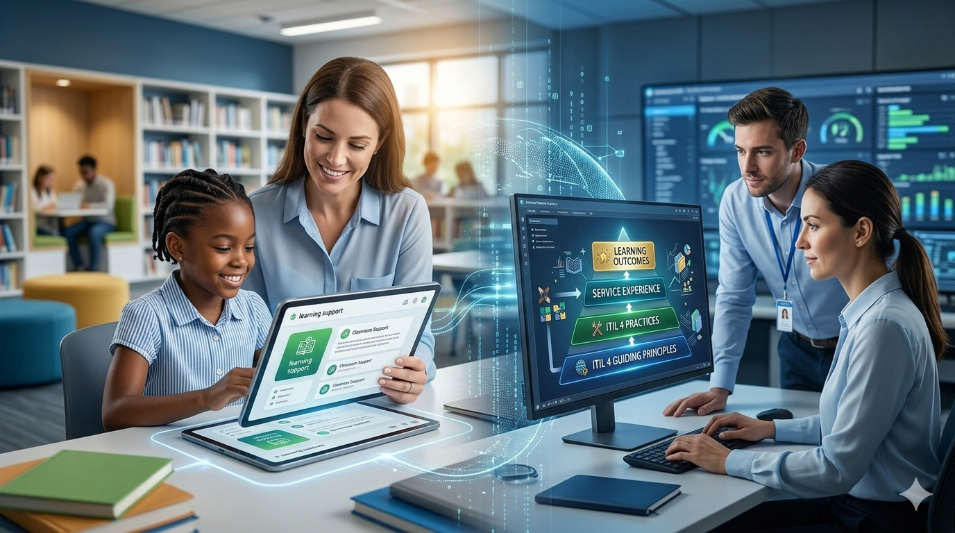 A classroom using technology